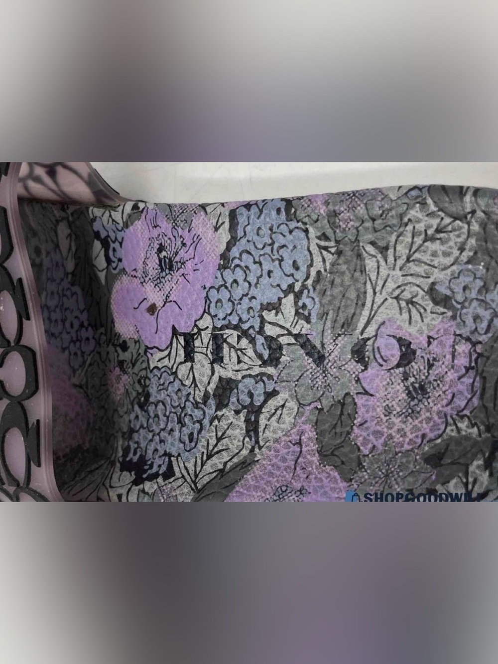Coach Gray and Lavender Floral Slide Sandals - Picture 5 of 6